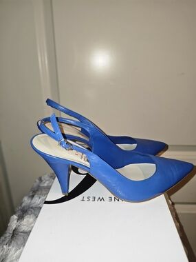 Nine West Electric Blue Pointed-Toe Slingback Heels
